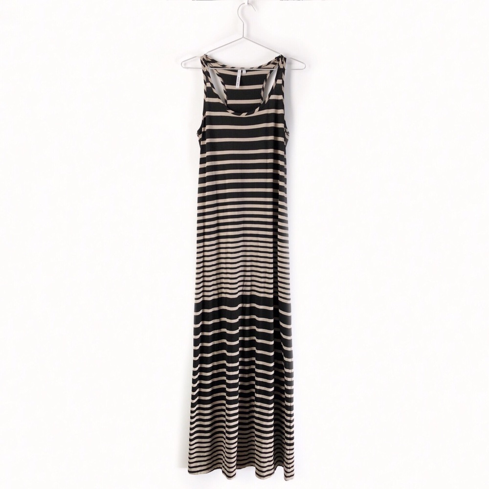 michael stars addison striped maxi tank dress